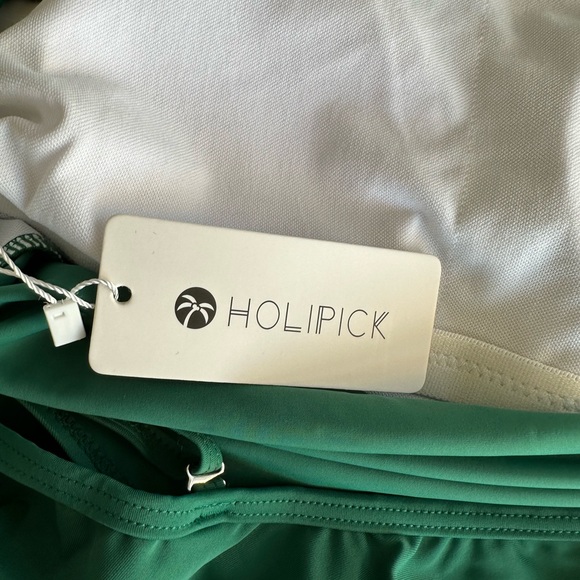 One piece green ruffled bathing suit - Picture 7 of 10